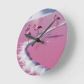 Wall Clock bonaire salt flats pink ラウンド壁時計 (傾斜)