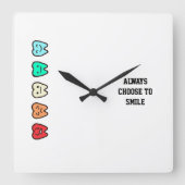Wall Clock – Cute Dental Art & Positive Decor スクエア壁時計 (正面)