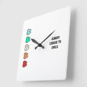 Wall Clock – Cute Dental Art & Positive Decor スクエア壁時計 (傾斜)