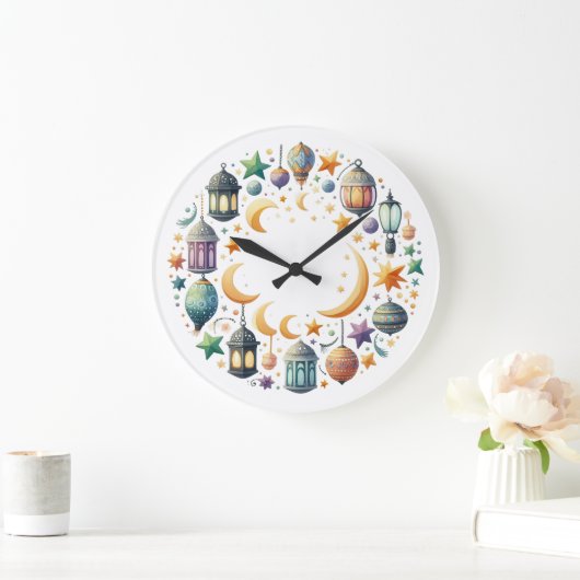 Wall Clock-Eid Mubarak Wreath Wall Clock ラージ壁時計 (ホーム)