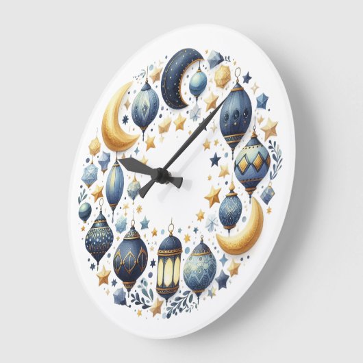 Wall Clock-Eid Mubarak Wreath Wall Clock ラージ壁時計 (傾斜)