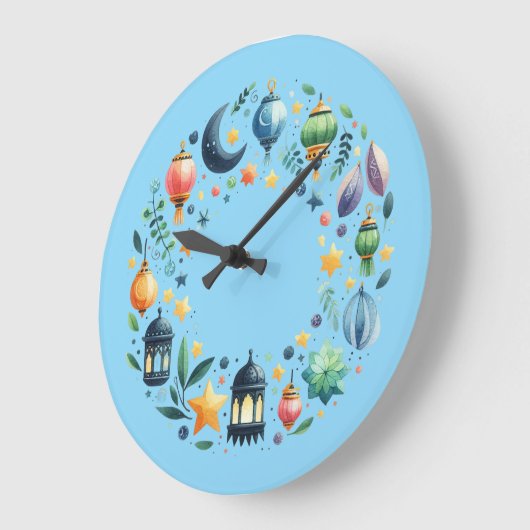 Wall Clock-Eid Mubarak Wreath Wall Clock ラージ壁時計 (傾斜)