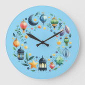 Wall Clock-Eid Mubarak Wreath Wall Clock ラージ壁時計 (正面)