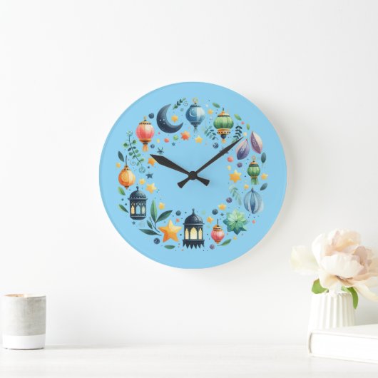 Wall Clock-Eid Mubarak Wreath Wall Clock ラージ壁時計 (ホーム)
