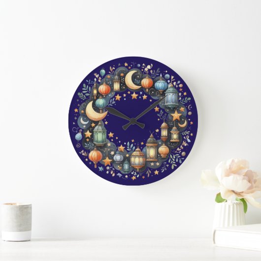 Wall Clock-Eid Mubarak Wreath Wall Clock ラージ壁時計 (ホーム)