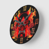 Wall Clock Evil Samurai  ラウンド壁時計 (傾斜)