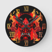 Wall Clock Evil Samurai  ラウンド壁時計 (正面)