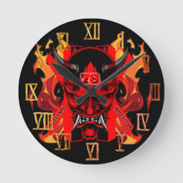 Wall Clock Evil Samurai  ラウンド壁時計