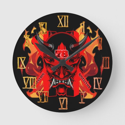 Wall Clock Evil Samurai  ラウンド壁時計 (正面)