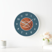 Wall Clock for Basketball Fan personalize ラージ壁時計 (ホーム)