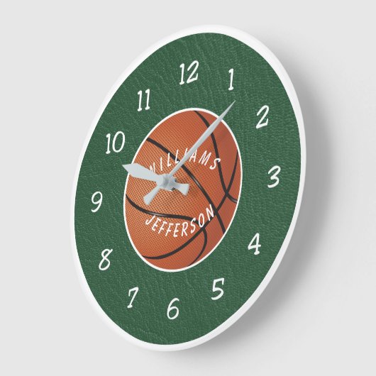 Wall Clock for Basketball Fan personalize ラージ壁時計 (傾斜)