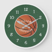 Wall Clock for Basketball Fan personalize ラージ壁時計 (正面)