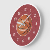 Wall Clock for Basketball Fan personalize ラージ壁時計 (傾斜)
