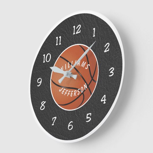 Wall Clock for Basketball Fan personalize ラージ壁時計 (傾斜)