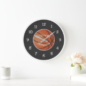 Wall Clock for Basketball Fan personalize ラージ壁時計 (ホーム)