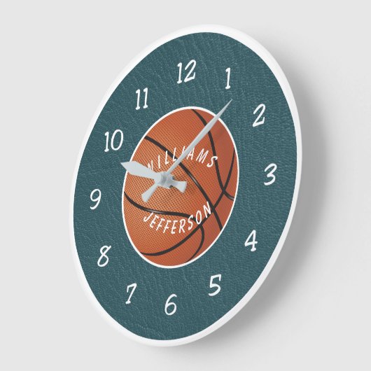 Wall Clock for Basketball Fan personalize ラージ壁時計 (傾斜)