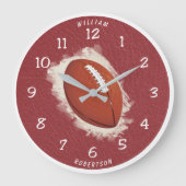 Wall Clock for Football Fan personalize ラージ壁時計 (正面)