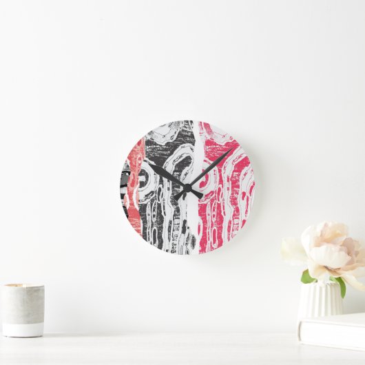 Wall Clock – Friction Lands Abstract Design ラウンド壁時計 (ホーム)