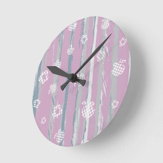 Wall Clock – Gingham Orchard ラウンド壁時計 (傾斜)