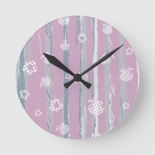 Wall Clock – Gingham Orchard ラウンド壁時計 (正面)