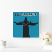 Wall Clock  i love jesus スクエア壁時計 (ホーム)