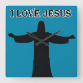 Wall Clock  i love jesus スクエア壁時計 (正面)