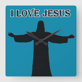 Wall Clock  i love jesus スクエア壁時計