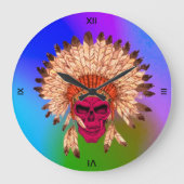 Wall Clock Indian Skull  ラージ壁時計 (正面)