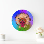 Wall Clock Indian Skull ラージ壁時計 (ホーム)
