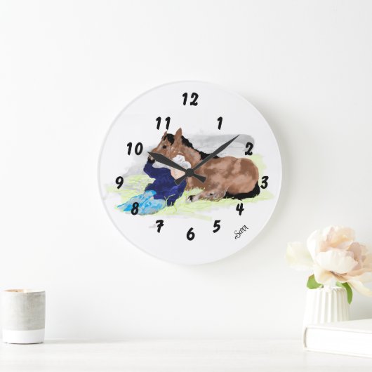 Wall Clock : Life Of A Cowboy . ラージ壁時計 (ホーム)