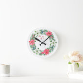 Wall Clock-Merry Xmas My Love Wreath Wall Clock ラウンド壁時計 (ホーム)