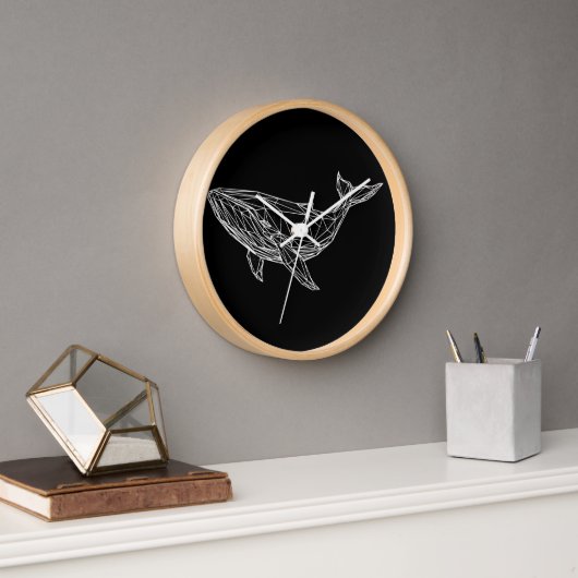 Wall Clock Modern Geometric Whale 壁時計 (オフィス)