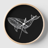 Wall Clock Modern Geometric Whale 壁時計 (正面)