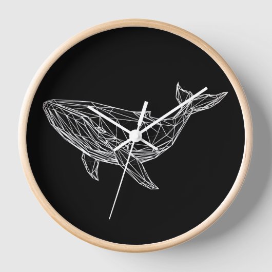 Wall Clock Modern Geometric Whale 壁時計 (正面)