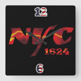 Wall Clock NYC 1624 スクエア壁時計