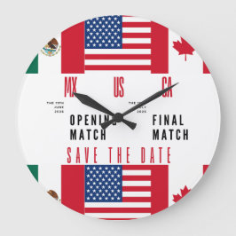 Wall Clock Opening & Final Match 2026 MX-US-CA ラージ壁時計