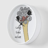 Wall Clock Ostrich "long time no see" 壁時計 (傾斜)