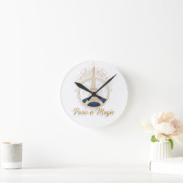 Wall Clock - Paris Elegant Eiffel Tower ラウンド壁時計