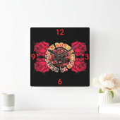 Wall Clock RebellionRosesClub78  スクエア壁時計 (ホーム)