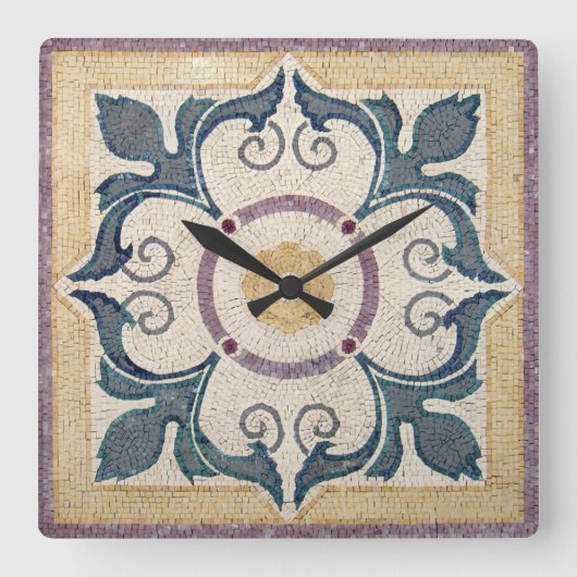 Wall Clock - Square Tile Design スクエア壁時計 (正面)