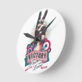 Wall Clock – Victory Peace & Love Pop-Art Design ラウンド壁時計 (傾斜)