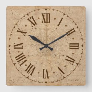 wall clock vintage style roman letters スクエア壁時計