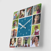 Wall Clock with 12 personal photos スクエア壁時計 (傾斜)