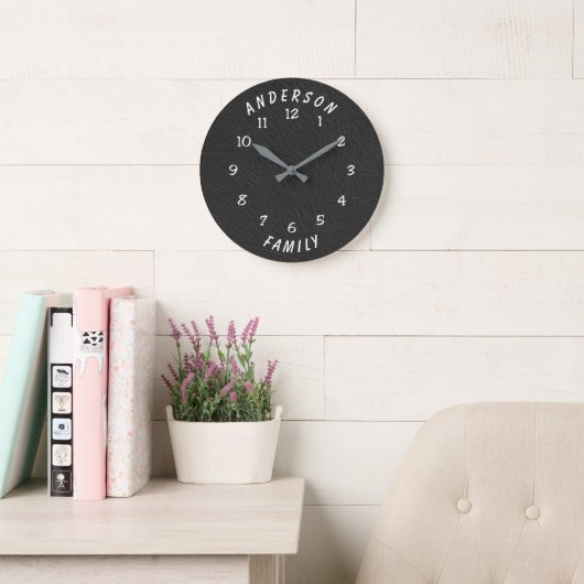 Wall Clock with Family Name ラージ壁時計 (読書スペース)