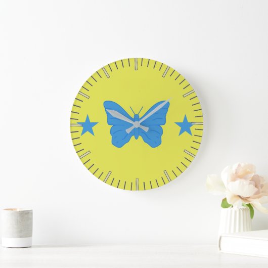 Wall Clock with Flag of Bady Bassit, Brazil ラージ壁時計 (ホーム)