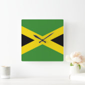Wall Clock with Flag of Jamaica スクエア壁時計 (ホーム)