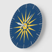 Wall Clock with flag of Macedonia, Greece ラージ壁時計 (傾斜)