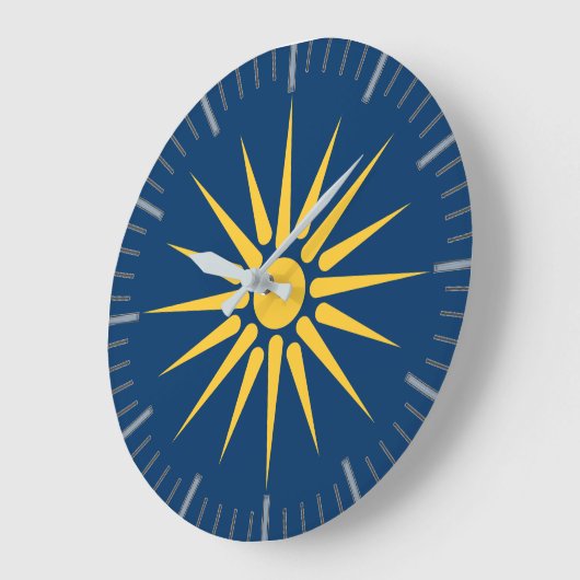 Wall Clock with flag of Macedonia, Greece ラージ壁時計 (傾斜)