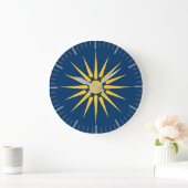 Wall Clock with flag of Macedonia, Greece ラージ壁時計 (ホーム)