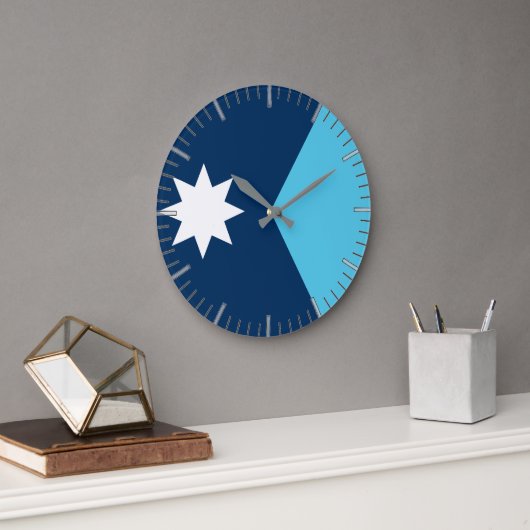 Wall Clock with flag of Minnesota, USA ラージ壁時計 (オフィス)
